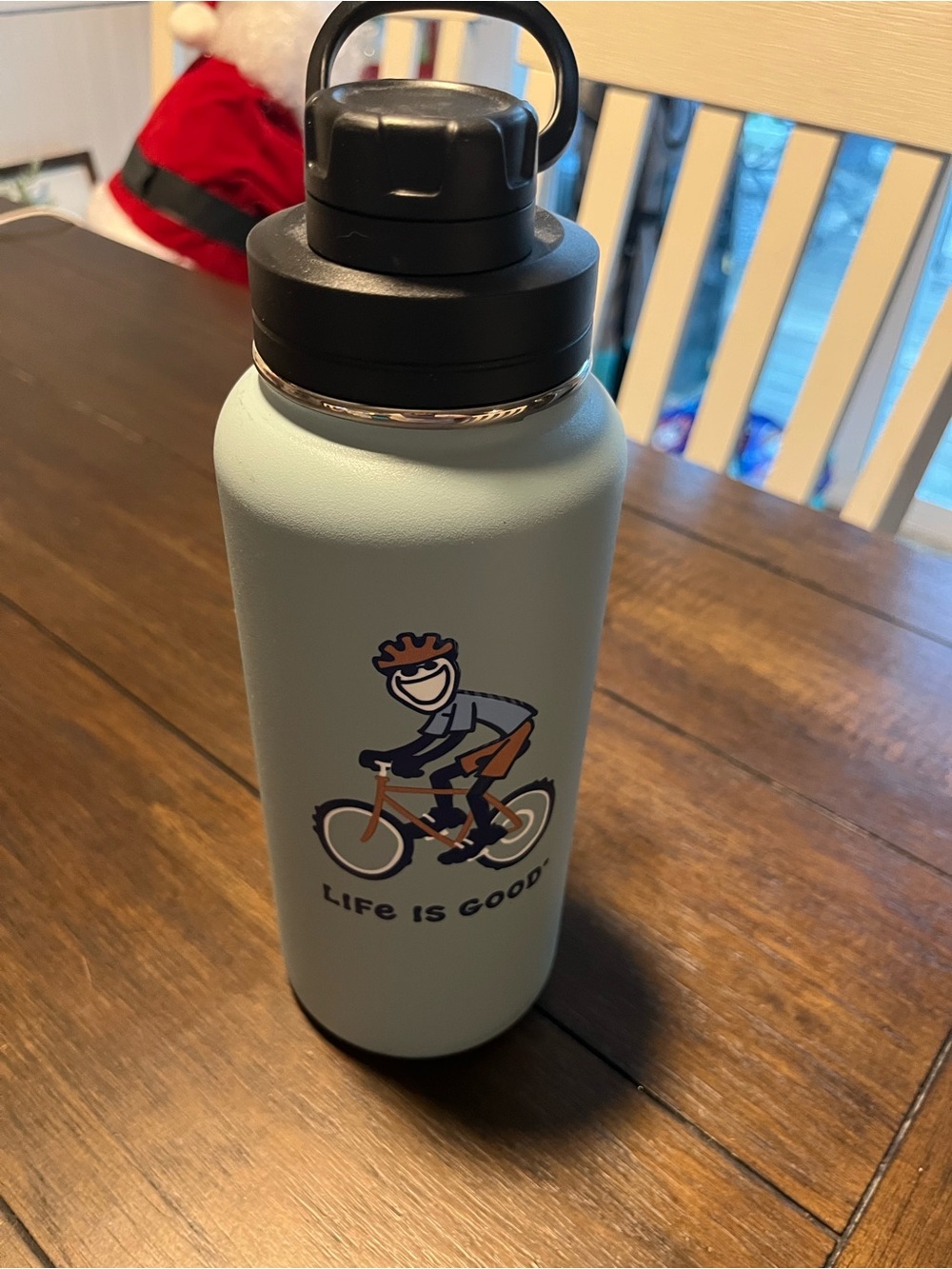 Life Is Good 32oz Water Bottle green Biker Wide Mouth Insulated Stainless Steel